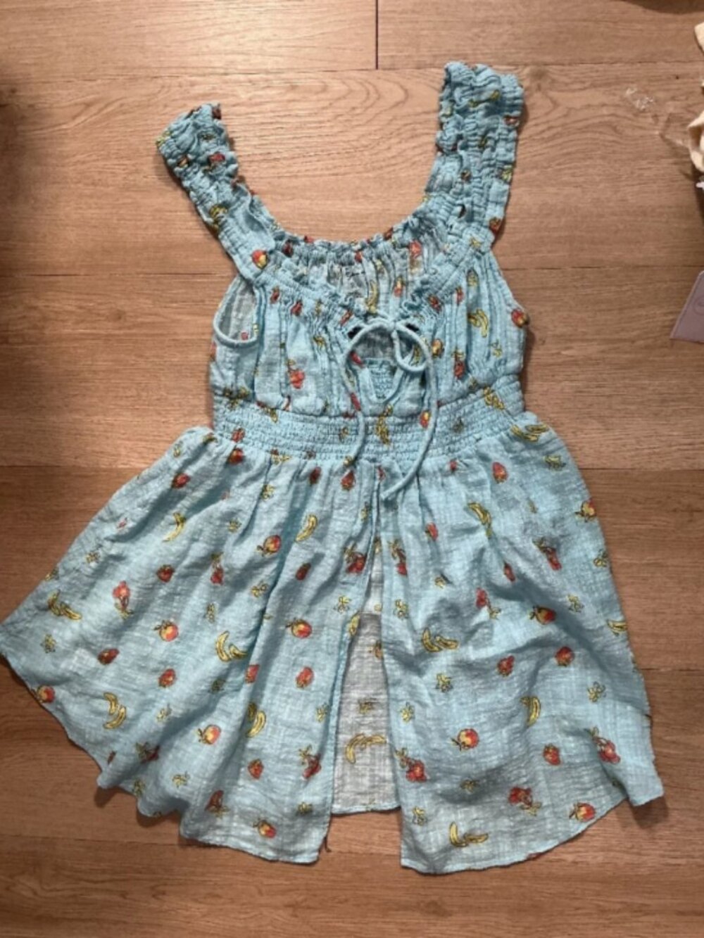 Out From Under Gause Top Fruit Print S NWOT